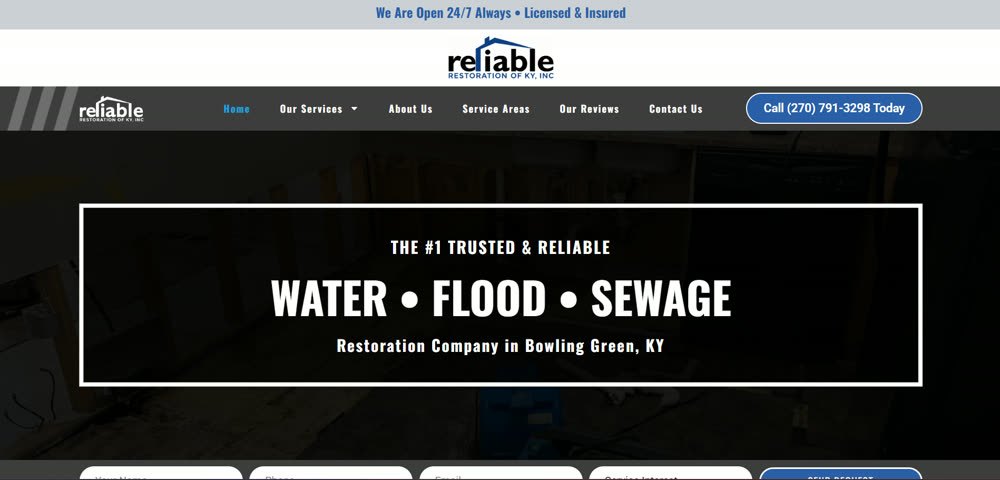Reliable Contractor website preview